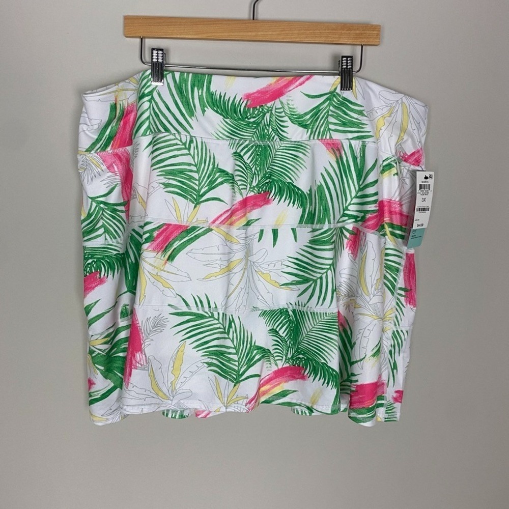 Ideology Floral‎ Skort Womens 3X Active Fern Golf Tropical Vacation Tennis